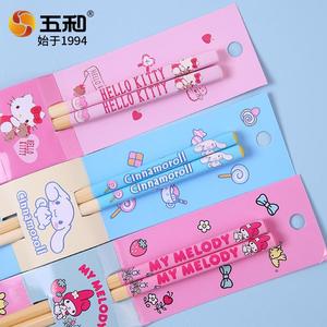 Hello Kitty Cinnamoroll My Melody Childrens Training Chopsticks Bamboo Non Slip Kids Dining Set Cartoon Design - Product Image 1