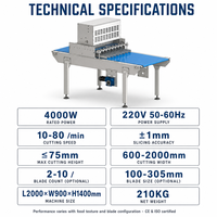 Machine à trancher le pain à ultrasons industrielle Wanlisonic, équipement de découpe commercial pour la transformation du pain de mie et des gâteaux en boulangerie