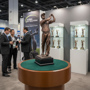 Golfer <b>Trophy</b> UV Printed Crystal Metal Paper Material for Trade Show Giveaways and Welcome Gifts - Product Image 3