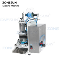 Machine d'étiquetage semi-automatique de bureau ZONESUN ZS-TB100S2 pour flacons et bouteilles rondes, double face