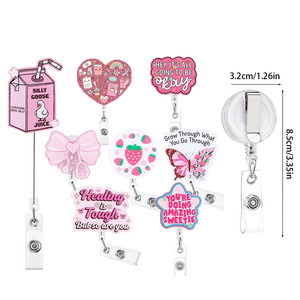 Porte-badge rétractable à clipser sur le thème de la Saint-Valentin pour badges d'employés/signatures - Product Image 4