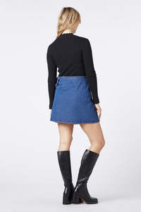 Jupe en jean brodée taille haute pour femme, grande taille, style Y2K, 100 % coton, vente en gros, ODM/OEM personnalisée, collection été - Product Image 6