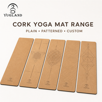 Tapis de yoga en liège souple Yugaland, double couche, antidérapant, pour étirements, entraînement à domicile, Pilates, gym, fitness, vente en gros, usine