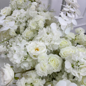 DKB Custom Super Long 360cm Blanco <span class=keywords><strong>Mesa</strong></span> Flor Camino con Rosa Hortensia Orquídeas Lujo Banquete Evento <span class=keywords><strong>Mesa</strong></span> Arreglo Floral - Product Image 6