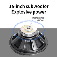Altavoz de Columna Subwoofer Activo Profesional de 15 Pulgadas para Interiores y Exteriores para Salones de Banquetes Medianos