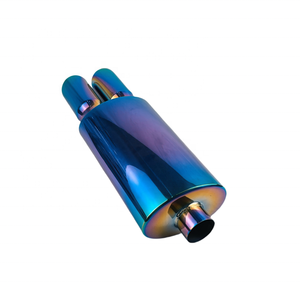 Exhaust <strong>Tip</strong> 2.5'' ID Dual 3'' OD Sport <strong>Sound</strong> <strong>Muffler</strong> <strong>Tips</strong> Rainbow Double Wall - Product Image 3