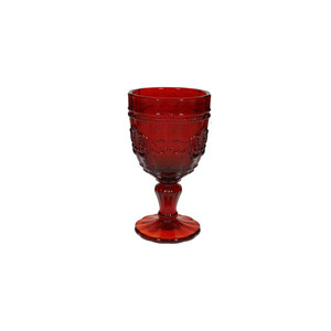 Set di 6 calici in vetro rosso per decorazioni da tavola per feste - Product Image 1