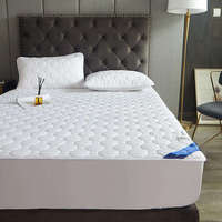 Drap-housse de lit d'hôtel blanc imperméable en coton et polyester, style simple, pour lits Queen et simples, vente en gros sur mesure