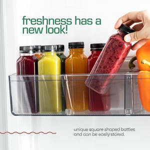 16Oz 500Ml Vuông Thức Ăn Vật Nuôi Chai Nhựa Với Màu Đen Trắng Nắp Cap Cho Nước Giải Khát Nước Trái Cây Trà Sữa Takeout Gói <span class=keywords><strong>Container</strong></span> - Product Image 2