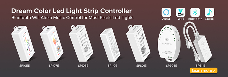 Professional Ws2812b Strip Programmable Digital WiFi Led Matrix Pixel Controller Sp801e