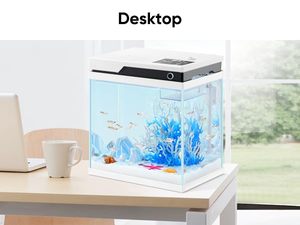 Table Basse Multifonctionnelle avec <span class=keywords><strong>Aquarium</strong></span> Intelligent en Verre, <span class=keywords><strong>Éclairage</strong></span>, Pompe à Eau Filtrante et Humidificateur - Product Image 6