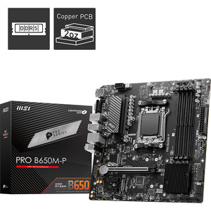 MSI PRO B650M-PコンピュータマザーボードサポートCPU7950X3D/7900X3D/7800X3D (<span class=keywords><strong>AMD</strong></span> B650/AM5インターフェイス) - Product Image 1