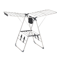 Étendoir en acier de tissu pliant intérieur/extérieur de haut niveau avec étendoir à linge debout avec pinces à serviettes Gullwing matériau métallique