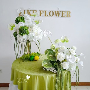 Composizione Floreale Artificiale in Seta, Sfera di Fiori di Ortensia Bianca, Decorazione per Matrimoni e Feste, Centrotavola Premium - Product Image 2