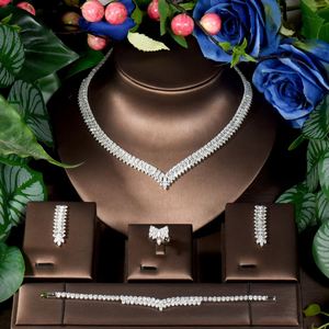 New Jewellery <b>Set</b> Temperament Premium Cubic Zirconia <b>Necklace</b> Earrings Party Gift <b>Bridal</b> Wedding Charm Design S-36 - Product Image 2