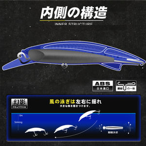 Leurre de pêche en eau salée personnalisé D1 Weihai Factory, 92mm/49g 110mm/60g, leurre minnow coulant pour la pêche à la traîne - Product Image 3