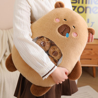 Ours aux fraises Panda Oreiller avec 6 Petite Bouffée Boule En Peluche Jouet Dessin Animé Animal Snack Sac En Peluche Coussin