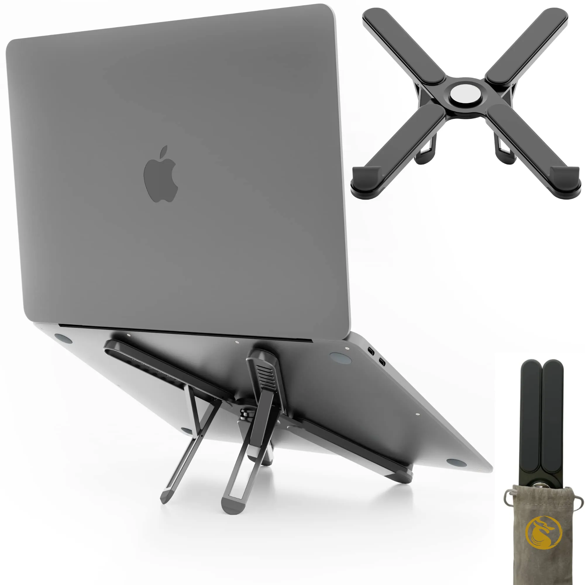 Usine En Gros Pliable En Aluminium Macbook Stands pour 11-17 pouces Ipads et macbooks