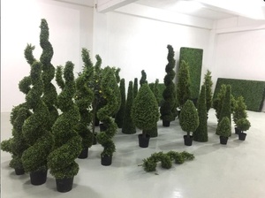 Atacado grande árvore de boxwood artificial espiral, grande planta milanesa artificial para ambientes internos e externos - Product Image 2