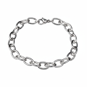 Bracciale a catena ovale in acciaio 6.7x10.5 a maglie fini - Product Image 2