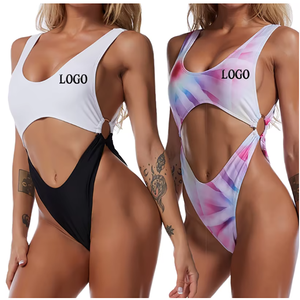 Maillot de bain une pièce pour femme, design gratuit, avec découpes et empiècements, respectueux de l'environnement, pour la plage, fournisseur et distributeur - Product Image 1