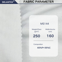 Tissu piqué personnalisable Delantex pour sublimation, respirant, séchage rapide, tricoté, aspect daim, poids moyen, 65% polyester