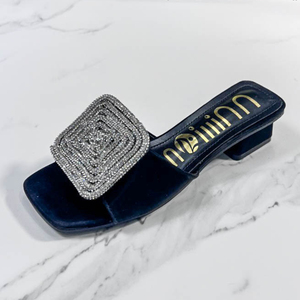 Sandales Femme Luxe à Talons Bas et Strass, Style Chunky, Tendance Été 2025 - Product Image 3