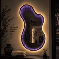 Miroir magique abyssal à LED 3D personnalisé avec logo, tunnel infini, néon, pour la décoration de bars et de clubs, vente en gros