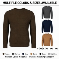 Pull pour homme en tricot gaufré personnalisé OEM ODM, col rond, manches longues, 100 % polyester anti-boulochage