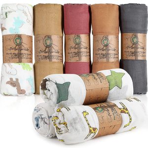 Wholesale Custom Print Organic Bamboo Cotton Double Gauze Newborn Baby Muslin Swaddle Receiving <strong>Blanket</strong> <strong>Wraps</strong> for Newborns - Product Image 1