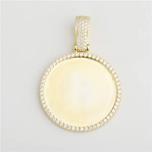 Pendentif unisexe en argent sterling 925, micro-pavé complet, photo personnalisée, moissanite certifiée, 17g, hip-hop, bijoux uniques - Product Image 2