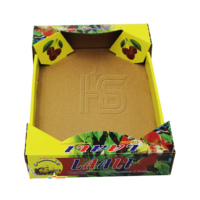 Boîte d'expédition en carton ondulé robuste pour légumes et fruits, avec pelliculage brillant et gaufrage, pour emballage alimentaire et de boissons 37*32*10cm