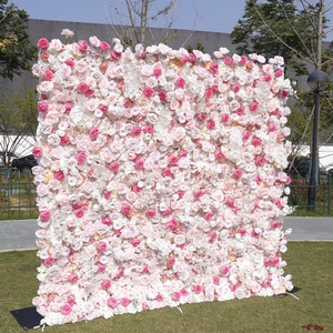 Floral Supplies Baby Shower Decoration Wedding Silk Rose Blush Pink Flower Backdrop Flower Wall 8x8 ft <strong>Back</strong> <strong>Drops</strong> for Events - Product Image 3