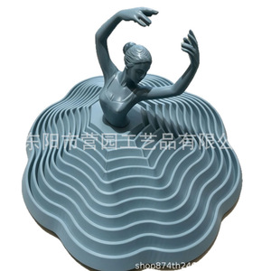 Figura de resina de niña bailando, decoración móvil para sala de estar, diseño contemporáneo, paquete de una sola pieza - Product Image 5