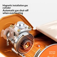 Réchaud à gaz butane portable ultra-fin avec dispositif d'allumage en alliage d'aluminium coupe-vent pour camping en extérieur, pique-niques, usage domestique et cuisson de fondue