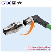 Adaptateur M12 mâle vers femelle 2 3 4 5 6 8 12 broches en forme de I, connecteur étanche à code B D, séparateur convertisseur, norme NEMA2000