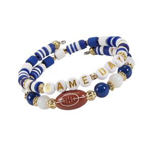 Fashion Beaded <b>Bracelets</b> Game Day Football Theme Elastic Stretchy Charm <b>Bracelet</b> <b>Set</b> For Women Sports Jewelry Gift 2024 - Product Image 5