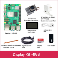 Kit de Desarrollo Raspberry Pi 5 2024, Disipador de Calor, Pantalla de Alimentación, Cámara, Kit de Placa de Inicio