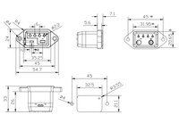 LZ-D-8 Nouvelle prise standard 2+4 50A 500V à courant élevé avec boîtier PA pour connexions de câbles d'alimentation