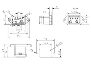 LZ-<span class=keywords><strong>D</strong></span>-8 Nuevo Estándar 2+4 50A 500V Conector de Alta Corriente con Carcasa PA para Conexiones de Cableado de Alimentación - Product Image 3