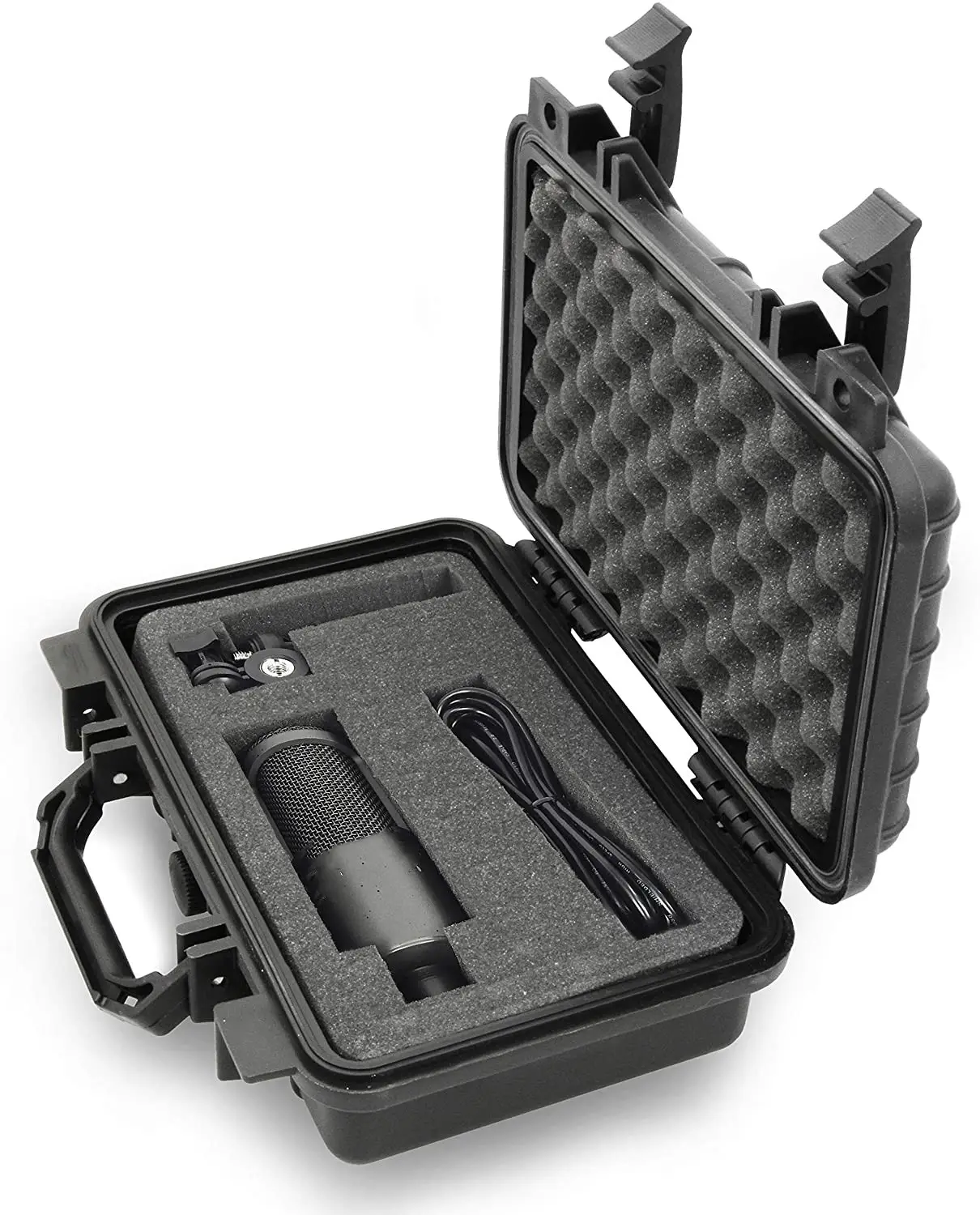 wireless Microphone Case Hard Shell Mic Case with Customizable Foam for Sennheiser, Shure, Audio Technica