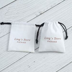 Bolsa de Almacenamiento de Joyas con Cordón, Estilo Minimalista, Personalizable con Logotipo, Suministro Directo de Fábrica, Bolsa de Regalo de Algodón Grueso - Product Image 2