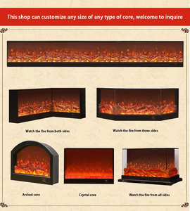 Caminetto Elettrico Moderno da Parete con Simulazione 3D Fiamma a 7 Colori, Stile Europeo, con Supporto TV Integrato - Product Image 5