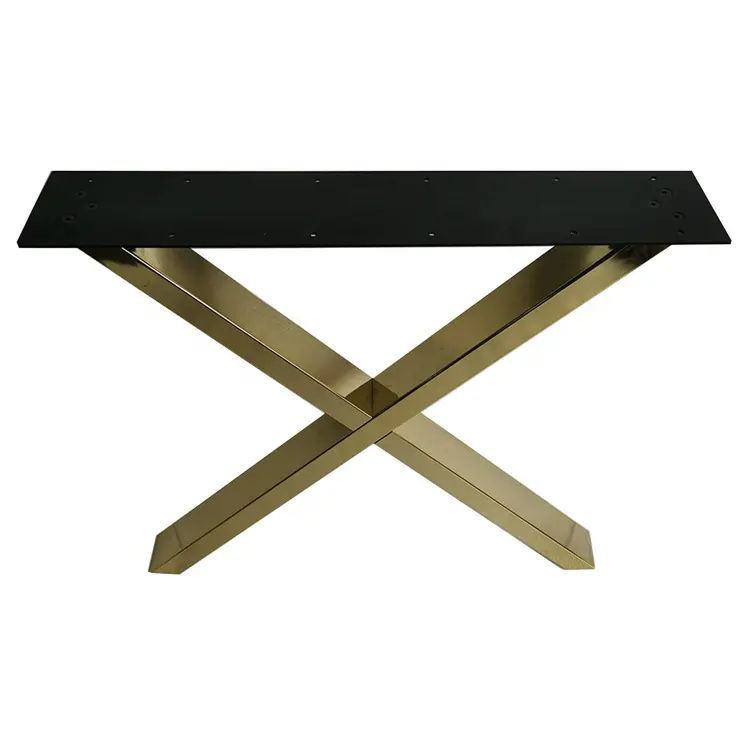 Componenti mobili moderni di lusso industriale gambe oro cromato Base tavolo da pranzo decorativo in metallo gambe