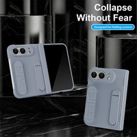 Étui de téléphone pliable Business Hinge Central Axis Strip Stand pour iPhone Duo avec sangle de poignet et protection d'écran en verre trempé anti-rayures
