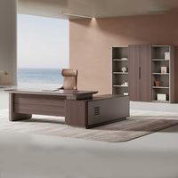 Bureau de direction moderne en forme de L, poste de travail de luxe pour PDG, directeur, table de travail pour bureau, mobilier design