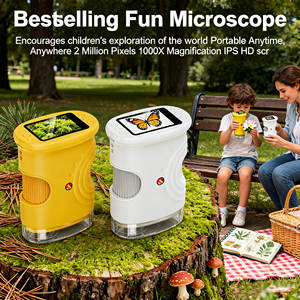 Microscope portable pour enfants à zoom 1000x, microscope de poche miniature numérique avec écran LCD de 2 pouces, bon prix - Product Image 1