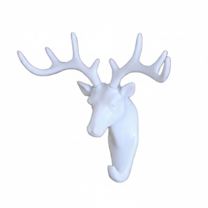 Customizable White Enamel Finished Deer Wall Hook for Wall Decorative Storage High Production for Cleaning & Clothing Use - Product Image 1