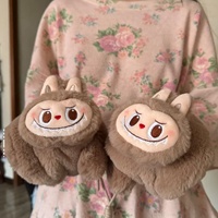 Gants en peluche authentiques POPMART Warm Series Labubu, décoration tendance, cadeau surprise.
