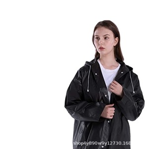 Imperméable pour adulte WOQI, réutilisable, en plastique EVA, poncho de voyage pour une personne, noir, gris, blanc, jaune, bleu lac, violet, magenta - Product Image 2